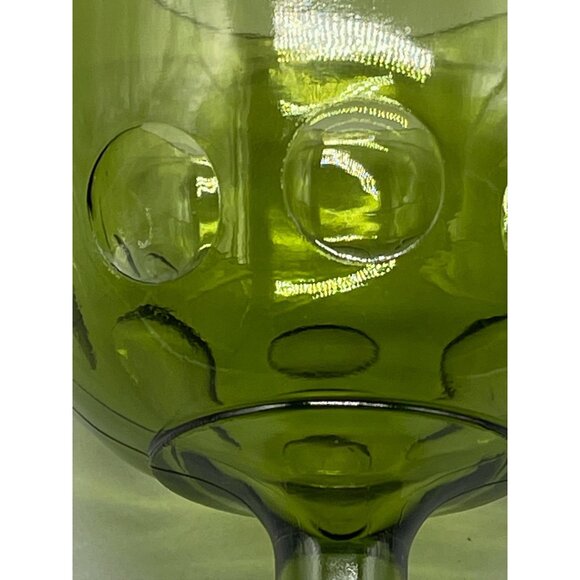 Glass Goblet Green pedestal stem 2" goblet opening 3 3/4" height 3 1/2"  READ - Picture 8 of 9